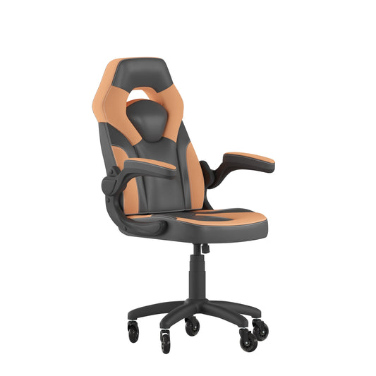 Flash Furniture X10 Faux Leather High Back Gaming Chair with Arms, 250 lb, Black/Orange