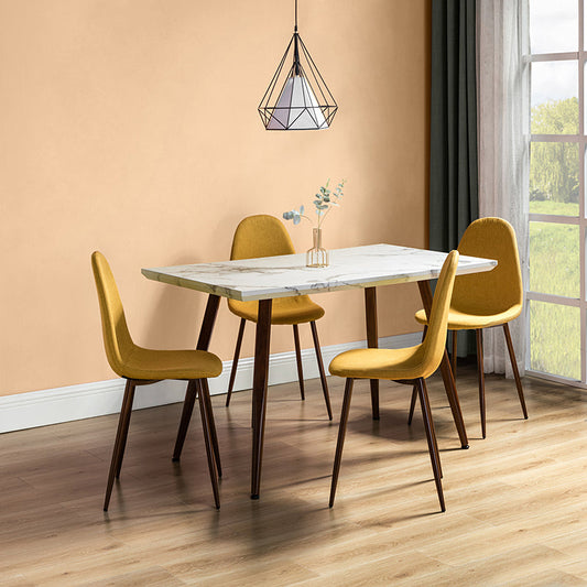 Nepe Upholstery Dining Chair with Transfer Print Legs , Set of 4