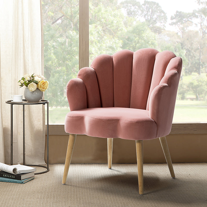 Ariel Scalloped Velvet Armchair