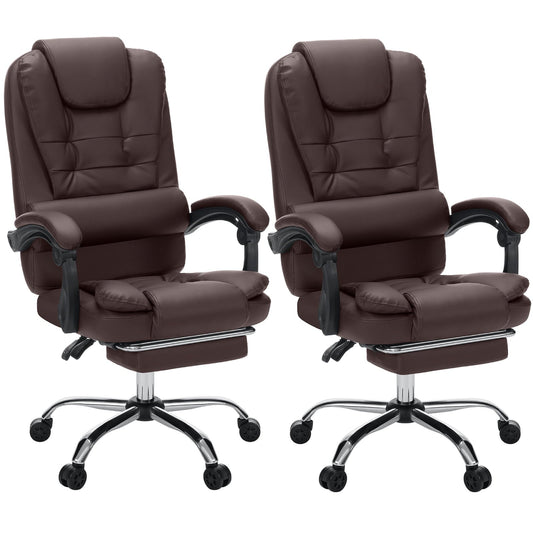Hoffree Executive Office Chair with Footrest Soft Leather Ergonomic Reclining Swivel Chair Adjustable Reclining Computer Chair Napping Armchair - High Back Home Office or Gaming Chair