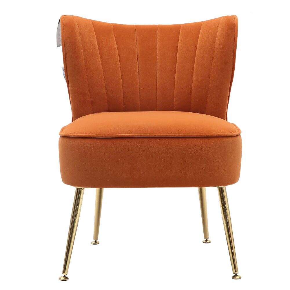 Velvet Cocktail Chairs Accent Chairs with Gold Legs Cocktail Chairs Living and Home Orange (Frosted Velvet)