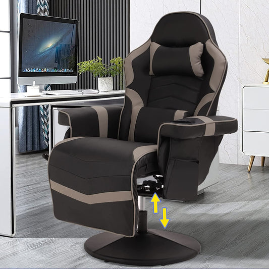 LVUYOYO Massage Gaming Chair Reclining Video Game Chair Ergonomic Office Chair Height Adjustable Gamer Chair with Headrest and Lumbar Support PU Leather High Back Swivel Computer Chair