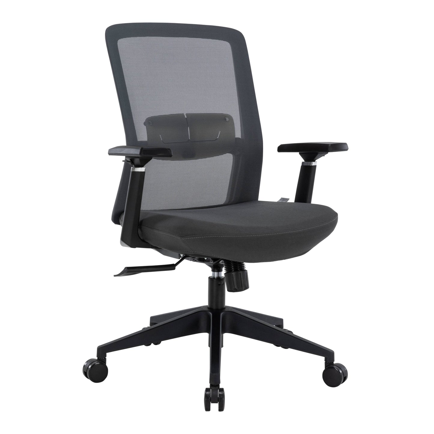 LeisureMod Ingram Modern Adjustable Height Office Task Chair with Adjustable Armrests and 360 Degree Swivel with Seat Cover (Grey/Grey)