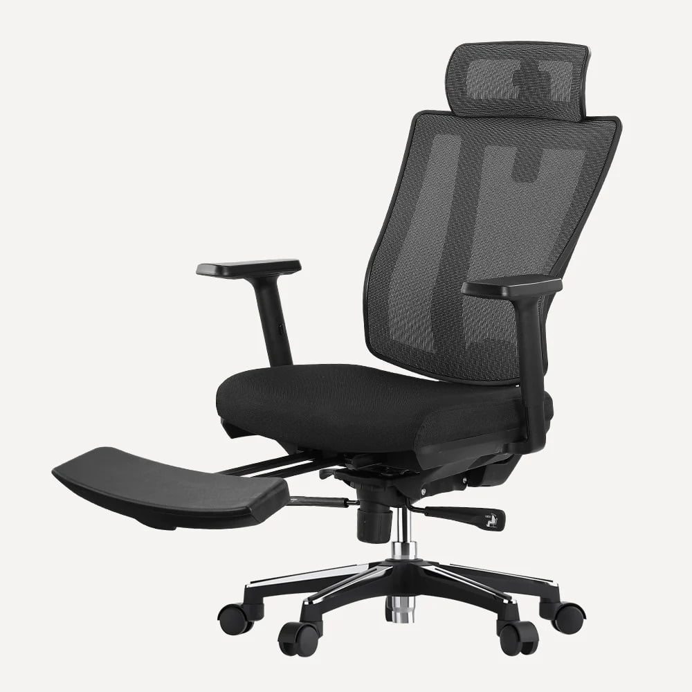 OdinLake Ergonomic Office Chair Mesh,Seat Depth Adjustable Home Office Desk Chairs High Back with Lumbar Support,Computer Swivel Task Chair with Footrest, Headrest