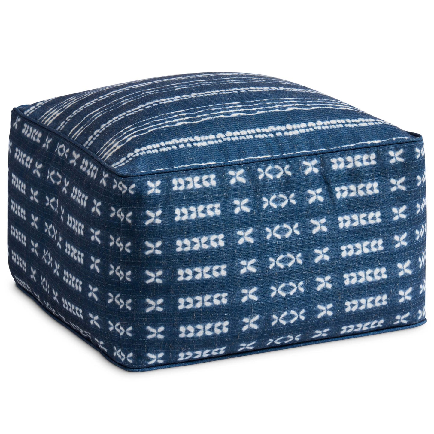 Loloi Pouf PF0007, Indigo/Ivory