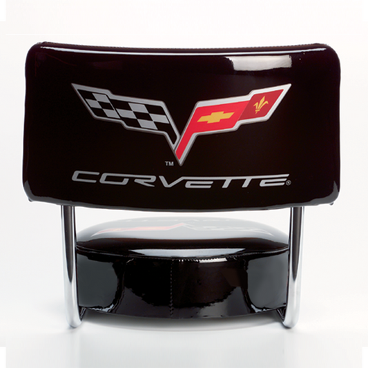 Corvette Stool with C6 Logo w/Back : EZ Comfort Stool