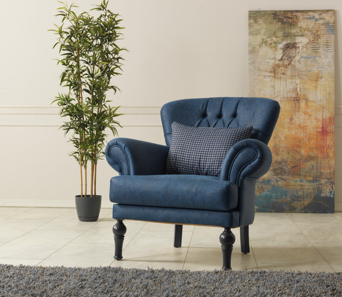Chester Chair Blue Black Leg