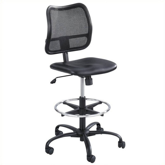 Scranton & Co Extended-Height Vinyl Drafting Chair in Black