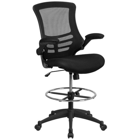 Scranton & Co Mid Back Mesh Drafting Chair in Black