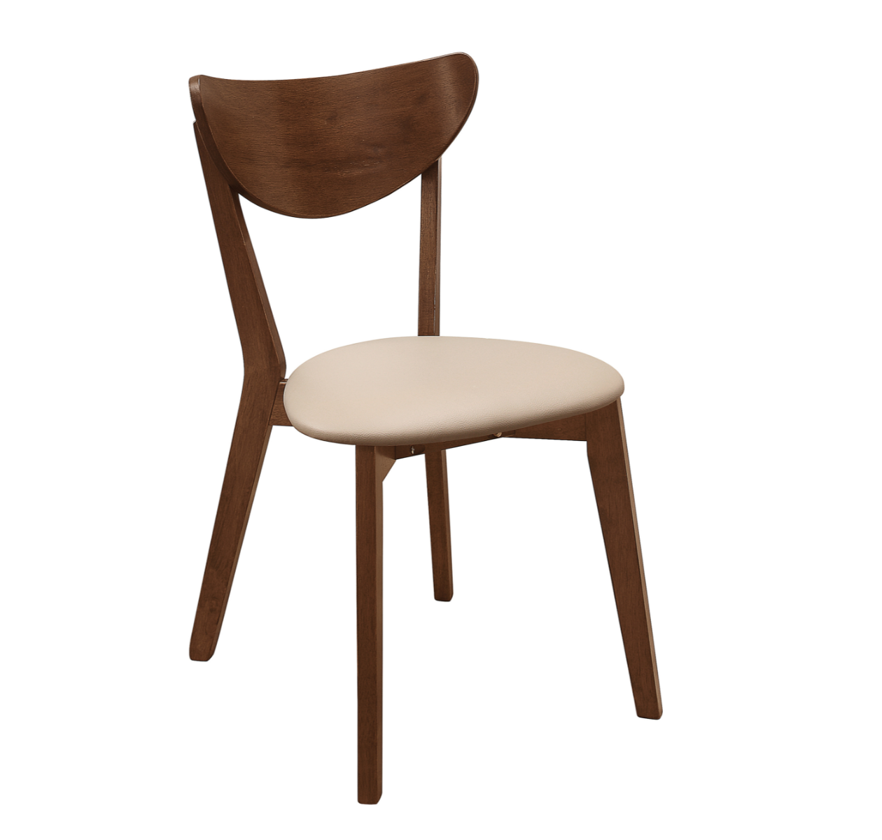 Kersey Dining Side Chair With Curved Backs Beige And Chestnut