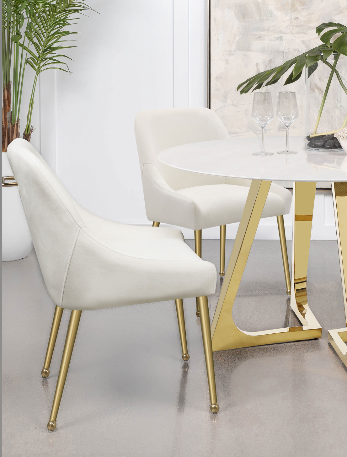 Mayette Parsons Wingback Dining Side Chairs Ivory