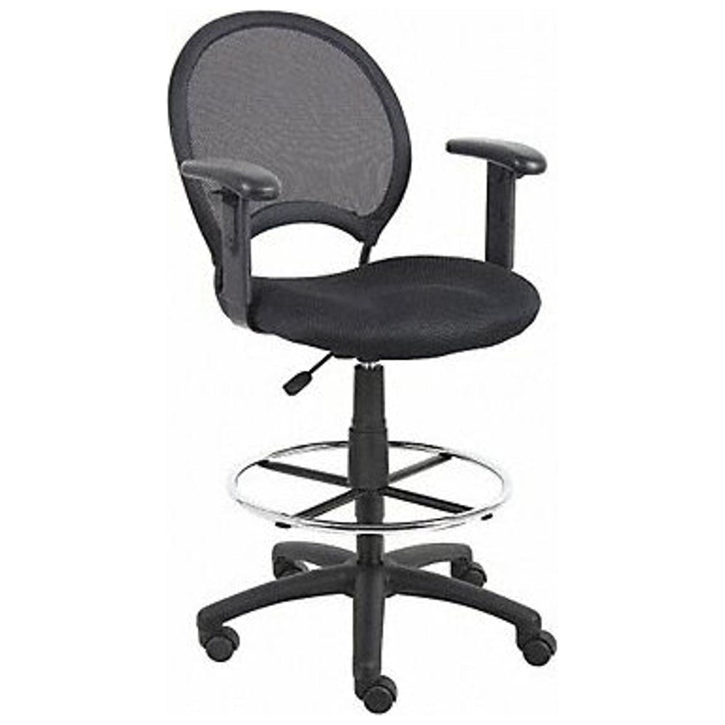 Sim Supply Drafting Chair,25-1/2 in. W,Black 36FJ98