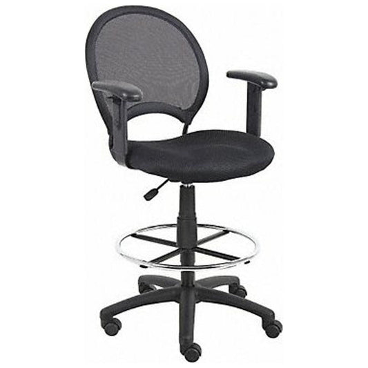 Sim Supply Drafting Chair,25-1/2 in. W,Black 36FJ98