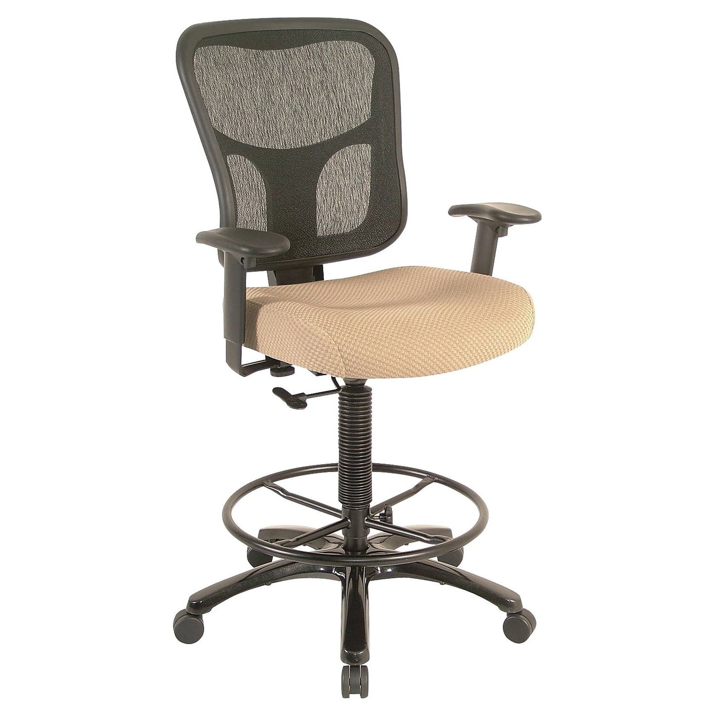 Tempur-Pedic TP8200 Ergonomic Fabric Mid-Back Drafting Stool Beige TP8200-BEIGE