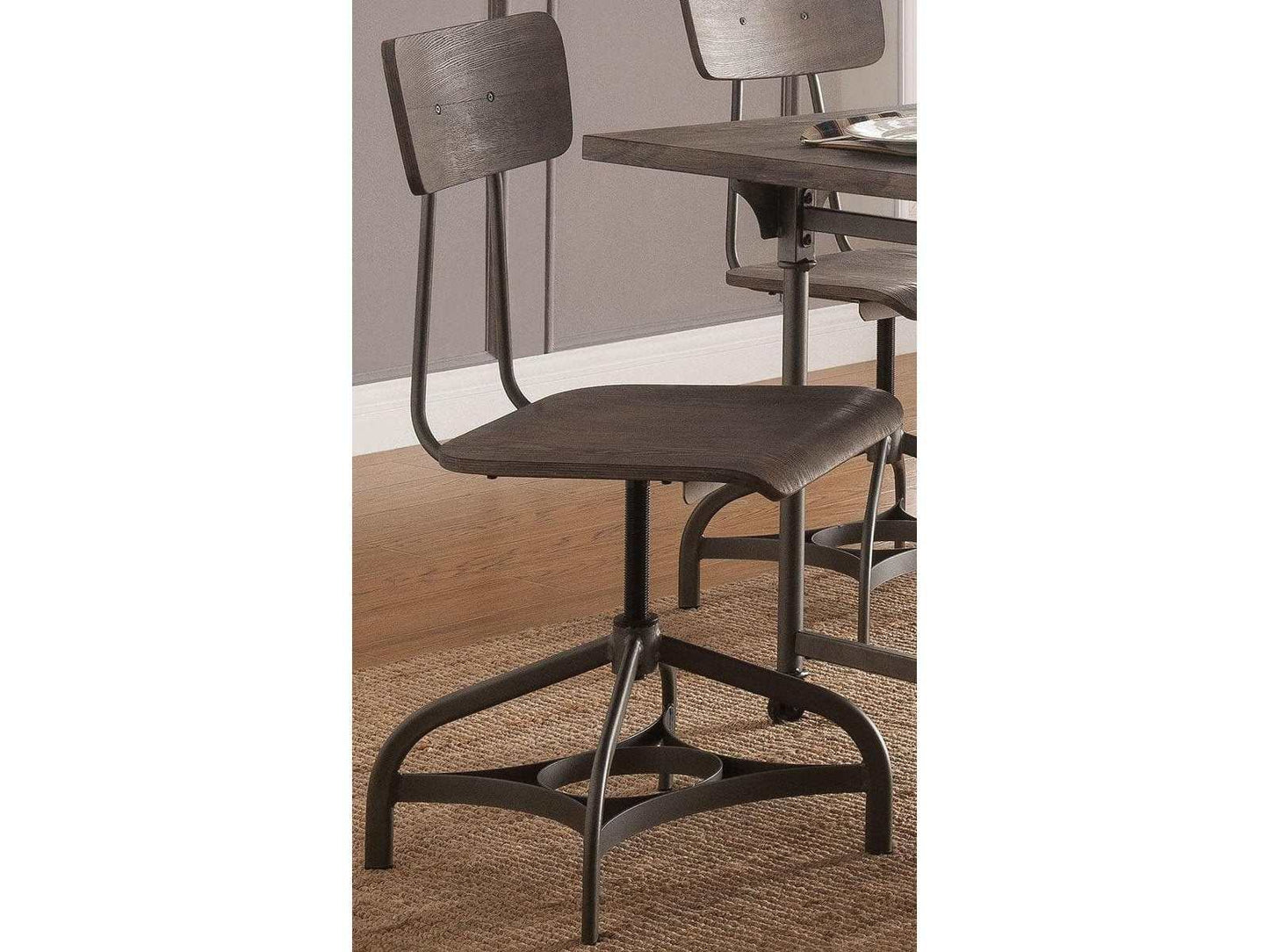 Jonquil Swivel Side Chair in Gray Oak and Sandy Gray (Set of 2) 70277 - Ornate Home