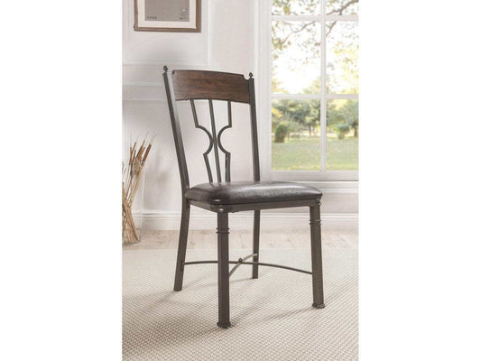 Lynlee Side Chair in Espresso and Dark Bronze (Set of 2) - Ornate Home