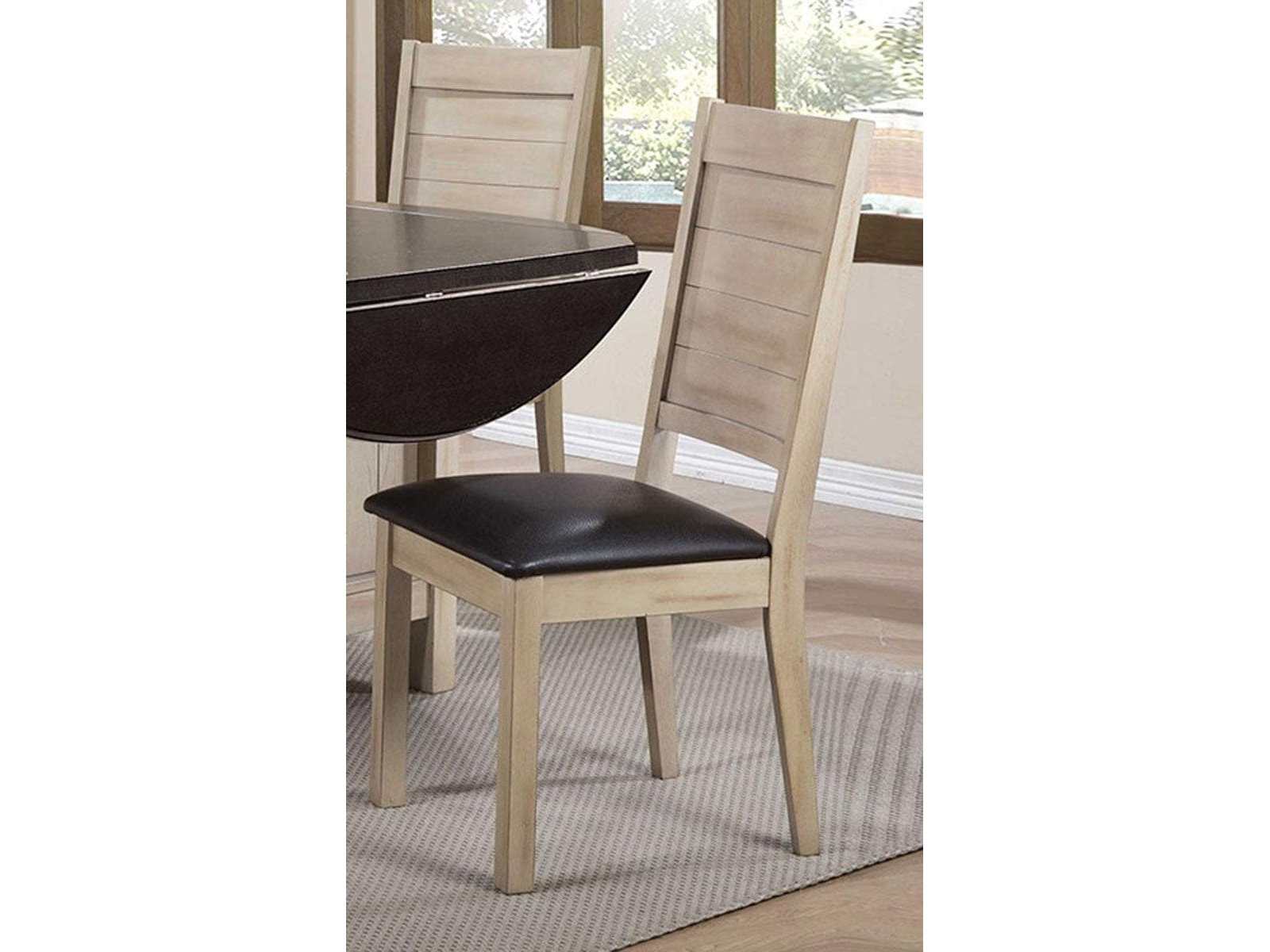 Ramona Side Chair in Espresso and Antique Beige (Set of 2) - Ornate Home