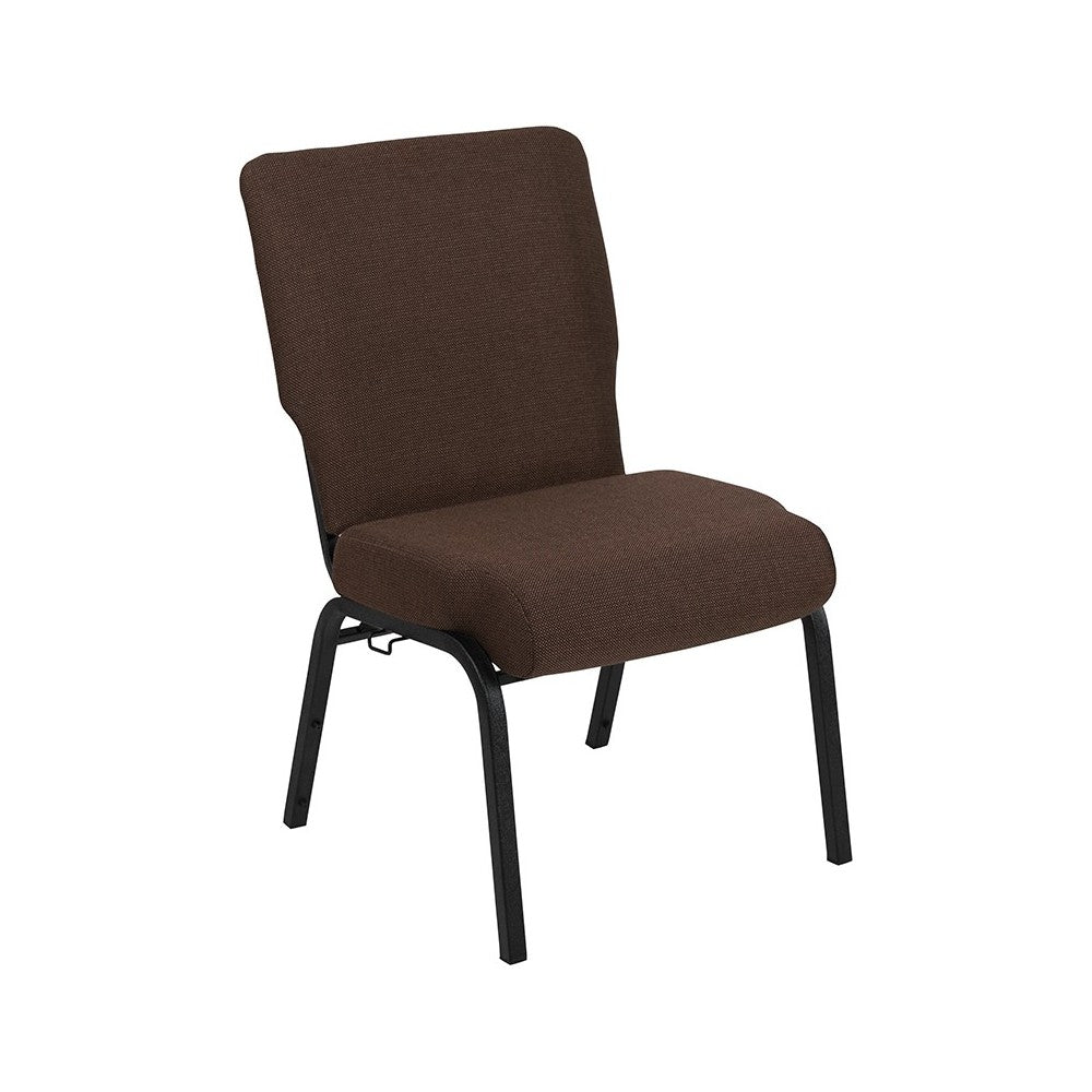 Advantage 20.5 in. Java Molded Foam Church Chair with Book Rack