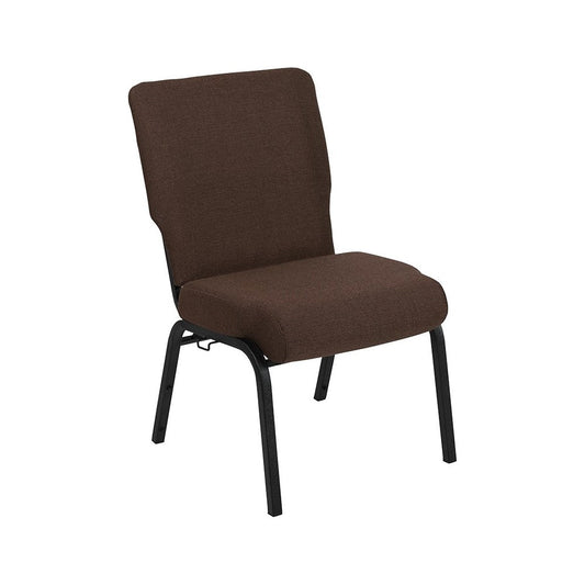 Advantage 20.5 in. Java Molded Foam Church Chair with Book Rack