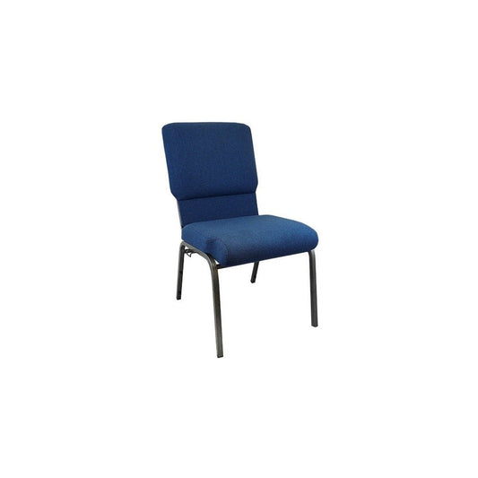 Advantage Navy Church Chair with Book Rack 18.5 in. Wide