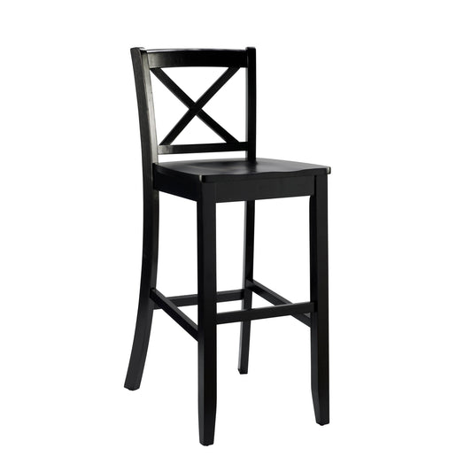 Black 30 In X Back Bar Stool