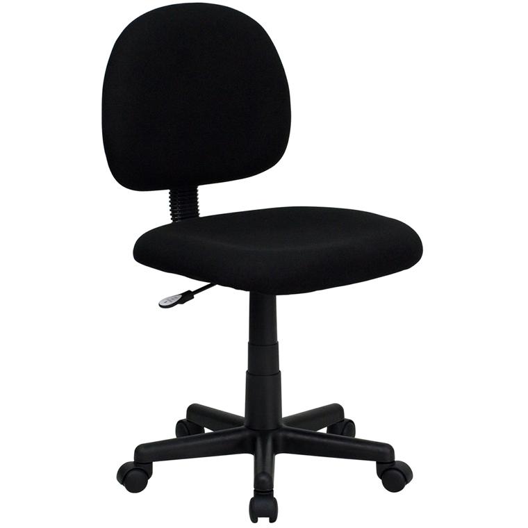 Mid-Back Black Fabric Swivel Task Office Chair