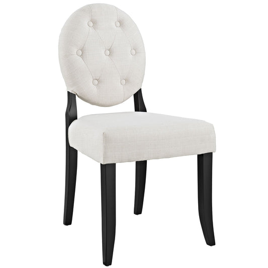 Button Dining Side Chair Beige