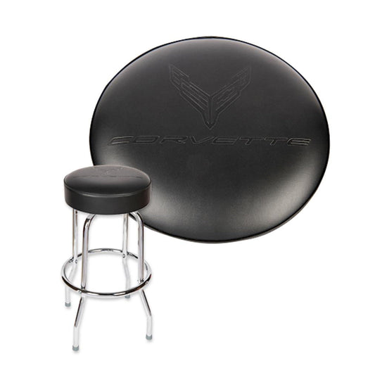 Next Generation Corvette Executive Leatherette Debossed Counter/Pub Stool - Black
