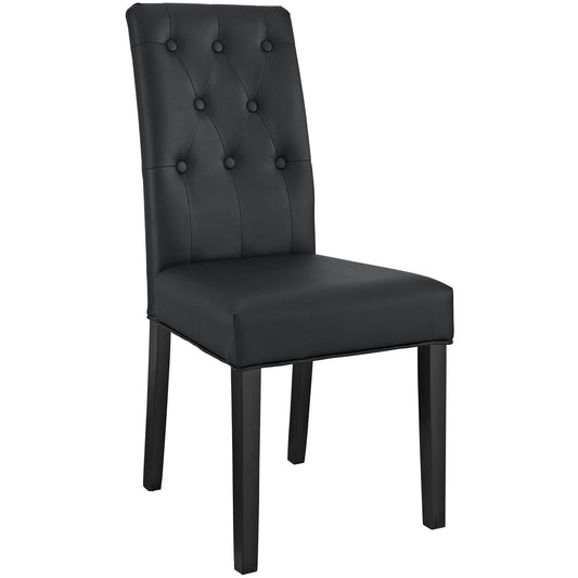 Confer Dining Vinyl Side Chair Black