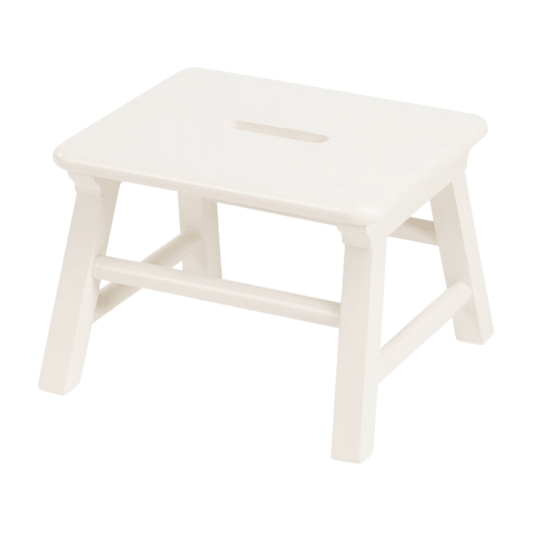 Cottage White Bayur Wood Step Stool