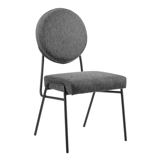 Craft Upholstered Fabric Dining Side Chairs Black Charcoal
