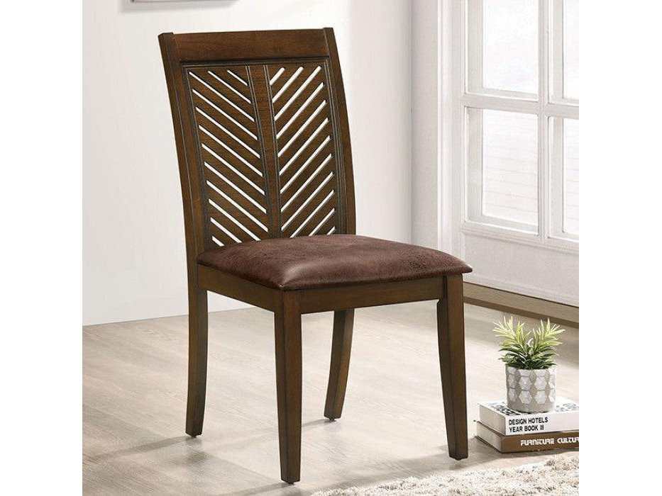 Garnett Walnut & Brown Side Chair (Set of 2)