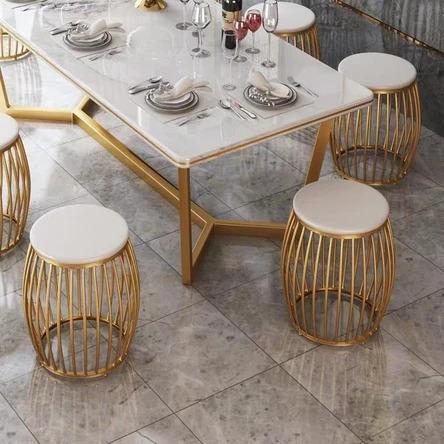 Gold Accent Casual Dining Stool