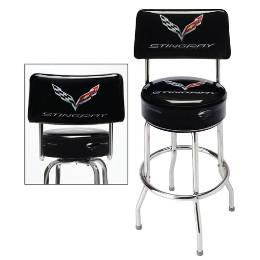 C7 Corvette Stingray Counter Stool w/Back Rest