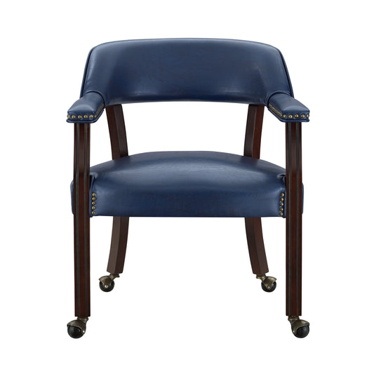 Seren Medium Cherry Navy Arm Chair with Casters