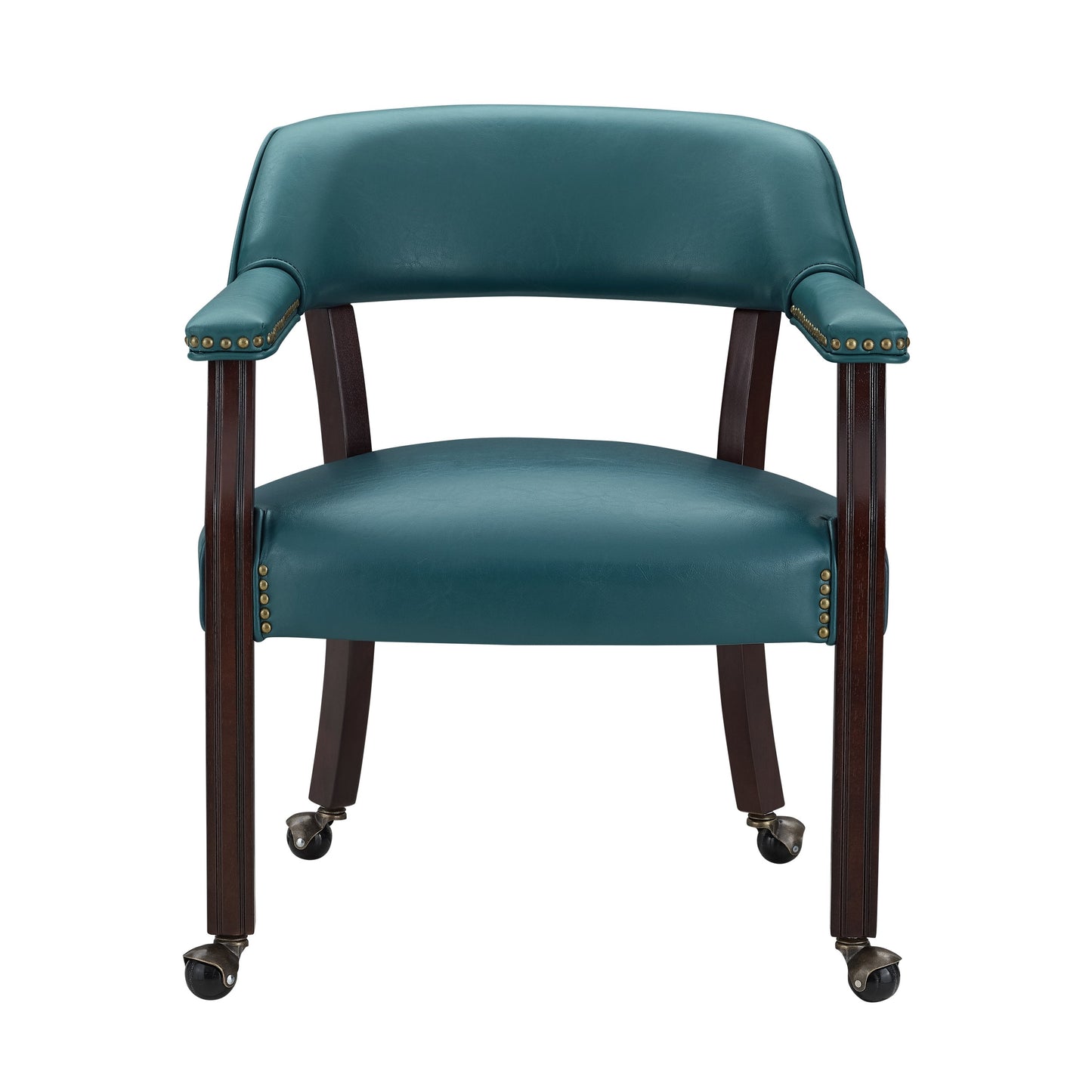 Seren Medium Cherry Teal Arm Chair with Casters