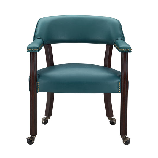 Seren Medium Cherry Teal Arm Chair with Casters