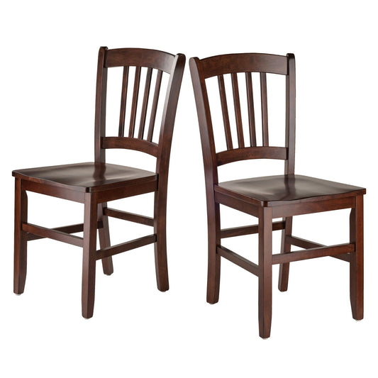 Astoria 2 Walnut Wood Slat Back Chairs