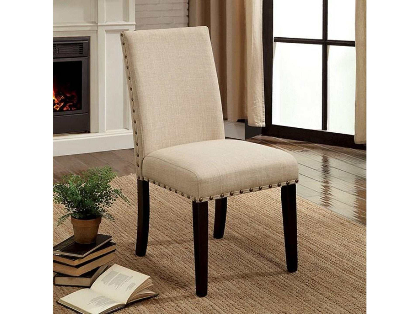 Kaitlin Light Walnut & Beige Dining Chair (Set of 2)
