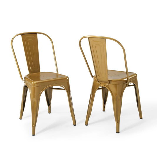 Promenade Bistro Dining Side Chair Set of 2 Gold