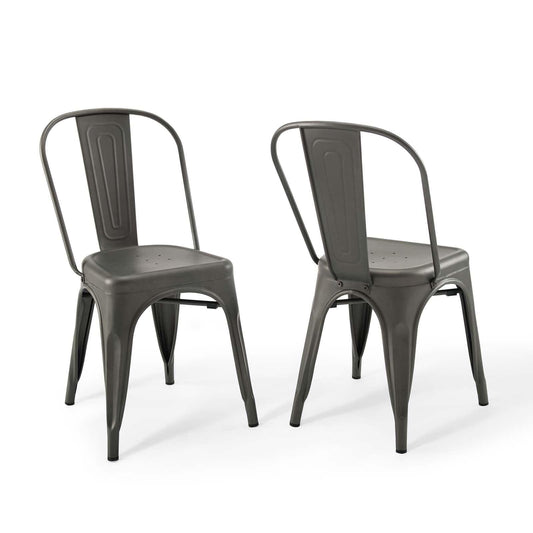 Promenade Bistro Dining Side Chair Set of 2 Gunmetal