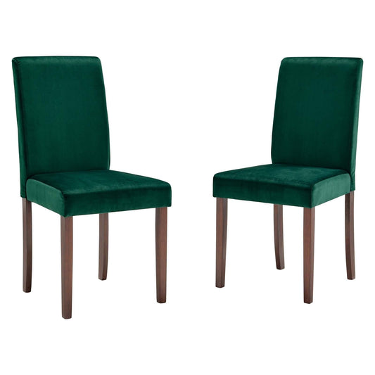 Prosper Upholstered Velvet Dining Side Chair Set of 2 Green