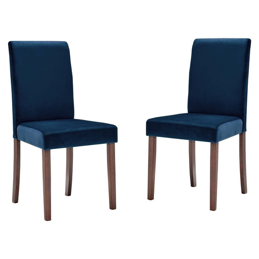 Prosper Upholstered Velvet Dining Side Chair Set of 2 Navy