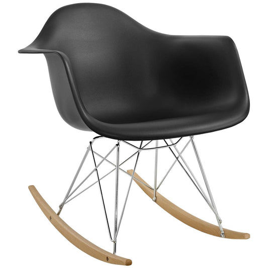 Rocker Plastic Lounge Chair Black