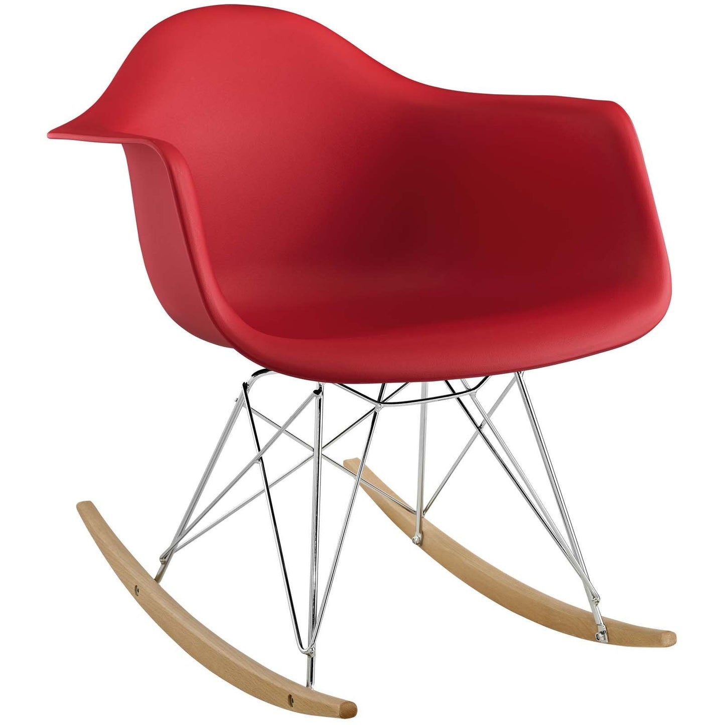 Rocker Plastic Lounge Chair Red