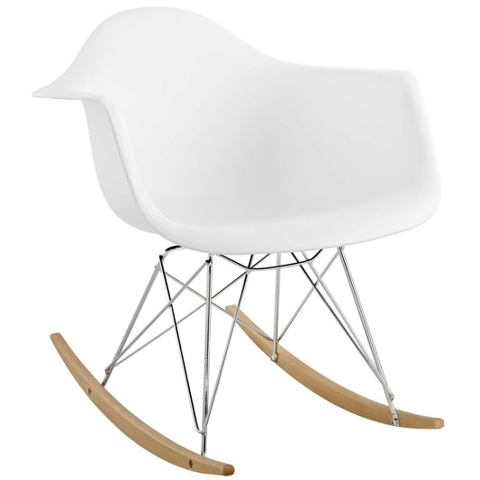 Rocker Plastic Lounge Chair White