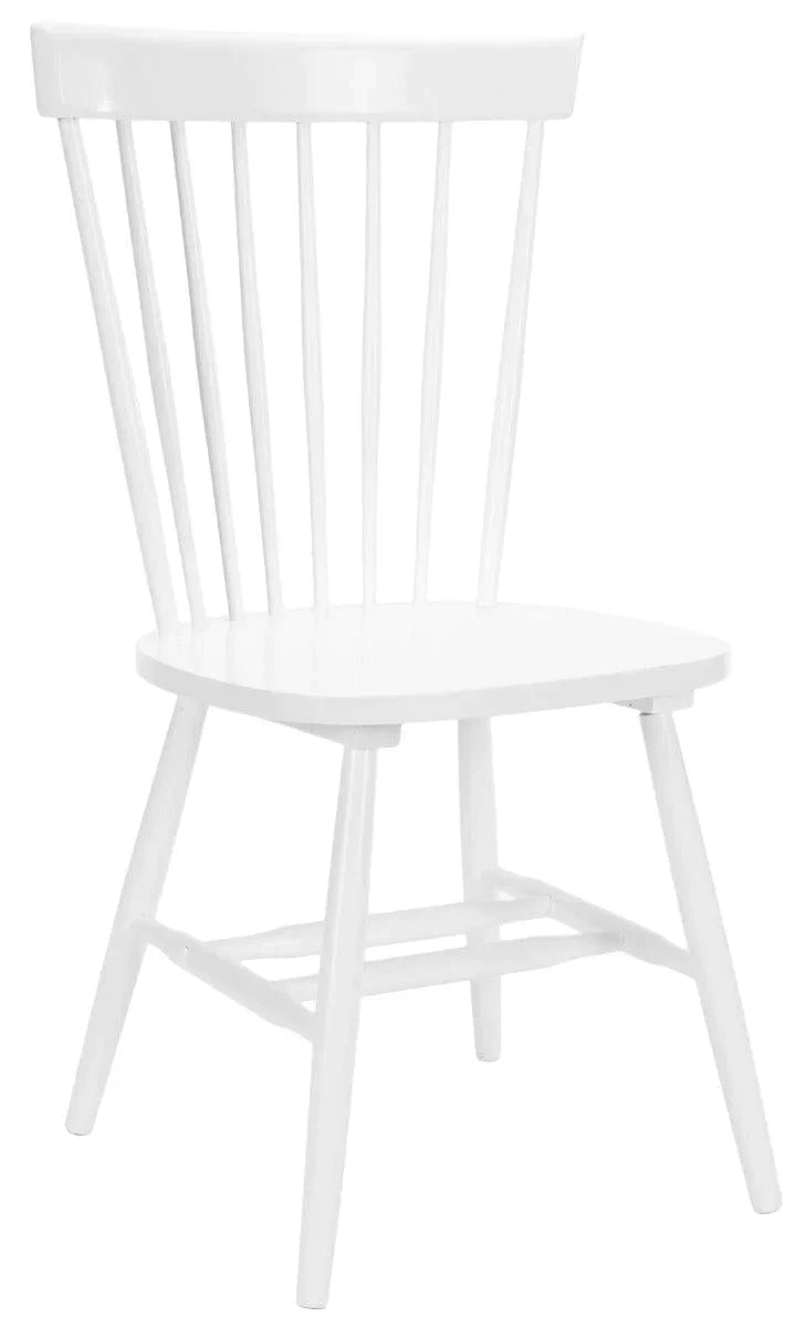 Set of 2 White Spindle Back Farmhouse Dining Side Chairs
