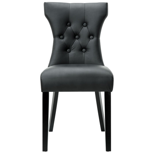 Silhouette Dining Vinyl Side Chair Black