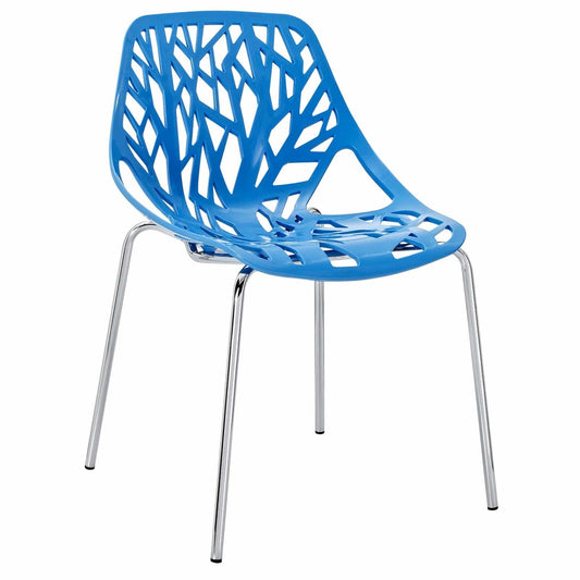 Stencil Dining Side Chair Blue