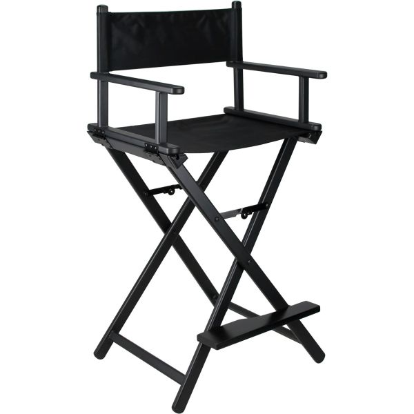 Just Case Aluminum Director Folding Portable Makeup Artist Chair Chairs Black